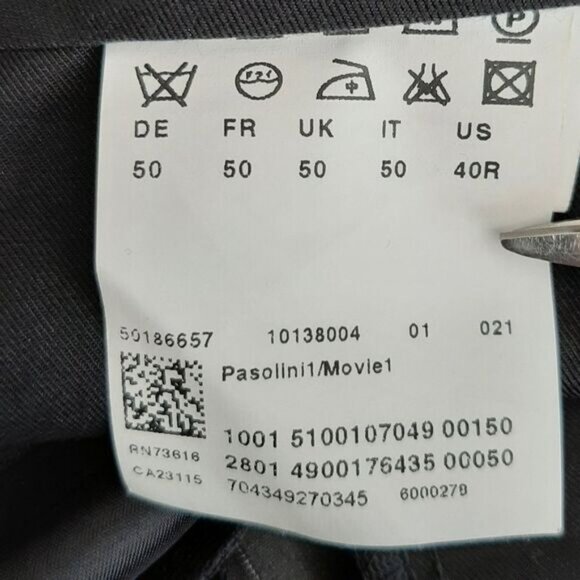 BOSS Hugo Boss Pasolini Movie 100% Wool Pin Stripe Formal Trousers Men's Sz 40 R - Picture 10 of 10